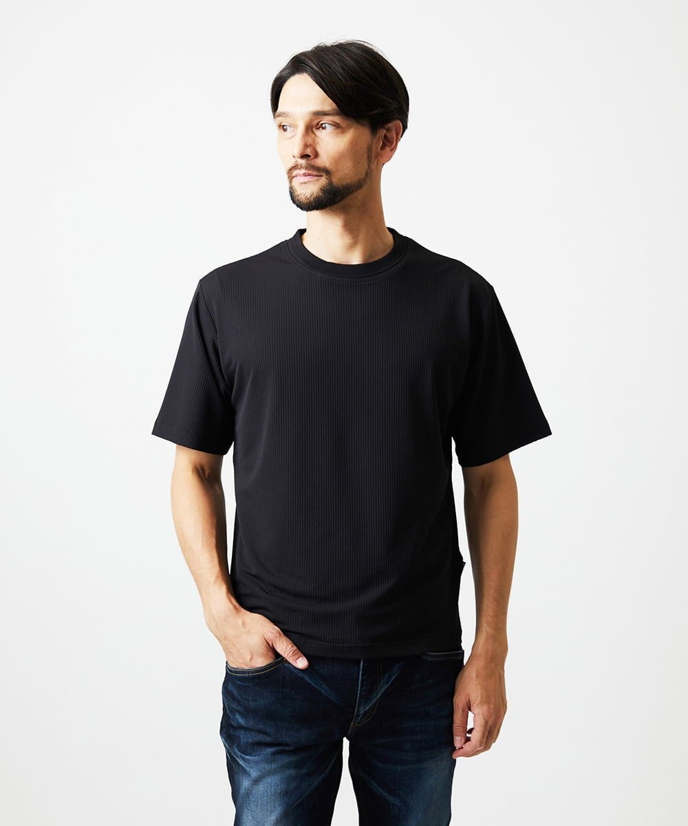 MICHEL KLEIN HOMME 【セットアップ】SUPERGAコラボクルーネックカットソー ミッシェルクランオム トップス カットソー・Tシャツ ブラック【送料無料】