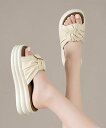 【SALE/30%OFF】miniministore リボン厚底サンダル レディース 美脚夏靴 ミニミニストア シューズ・靴 サンダル ブラック ブラウン ホワ...