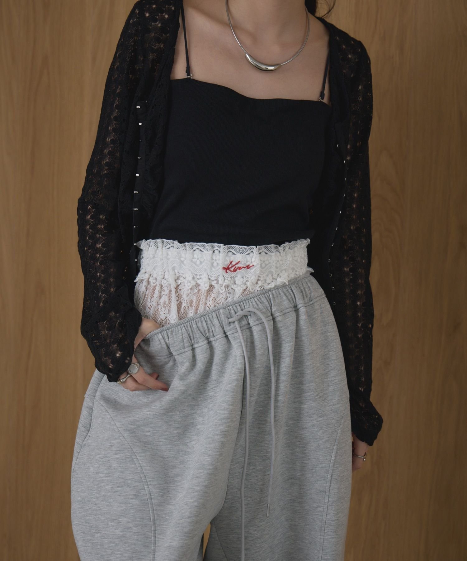 kivi レースレイヤードインパン レトロガール ファッション雑貨 その他のファッション雑貨 ホワイト