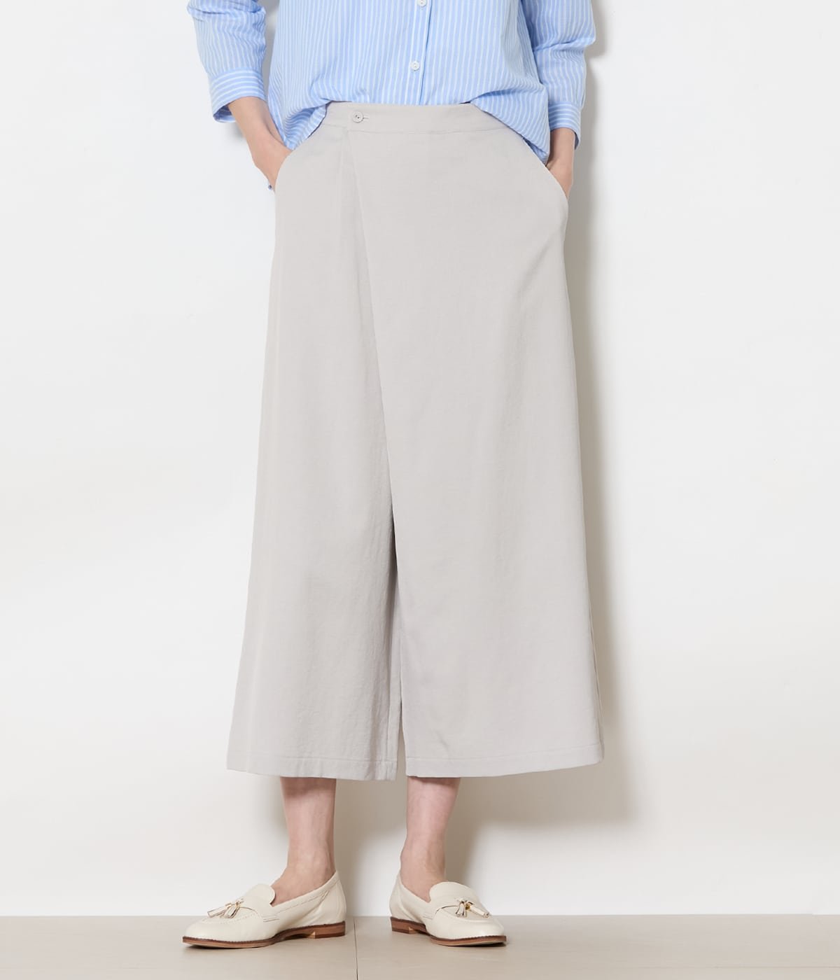 NEWYORKER WOMEN 【接触冷感・UVカット】トリアセオックス ガウチョパンツ ニューヨーカー パンツ その他のパンツ ネイビー