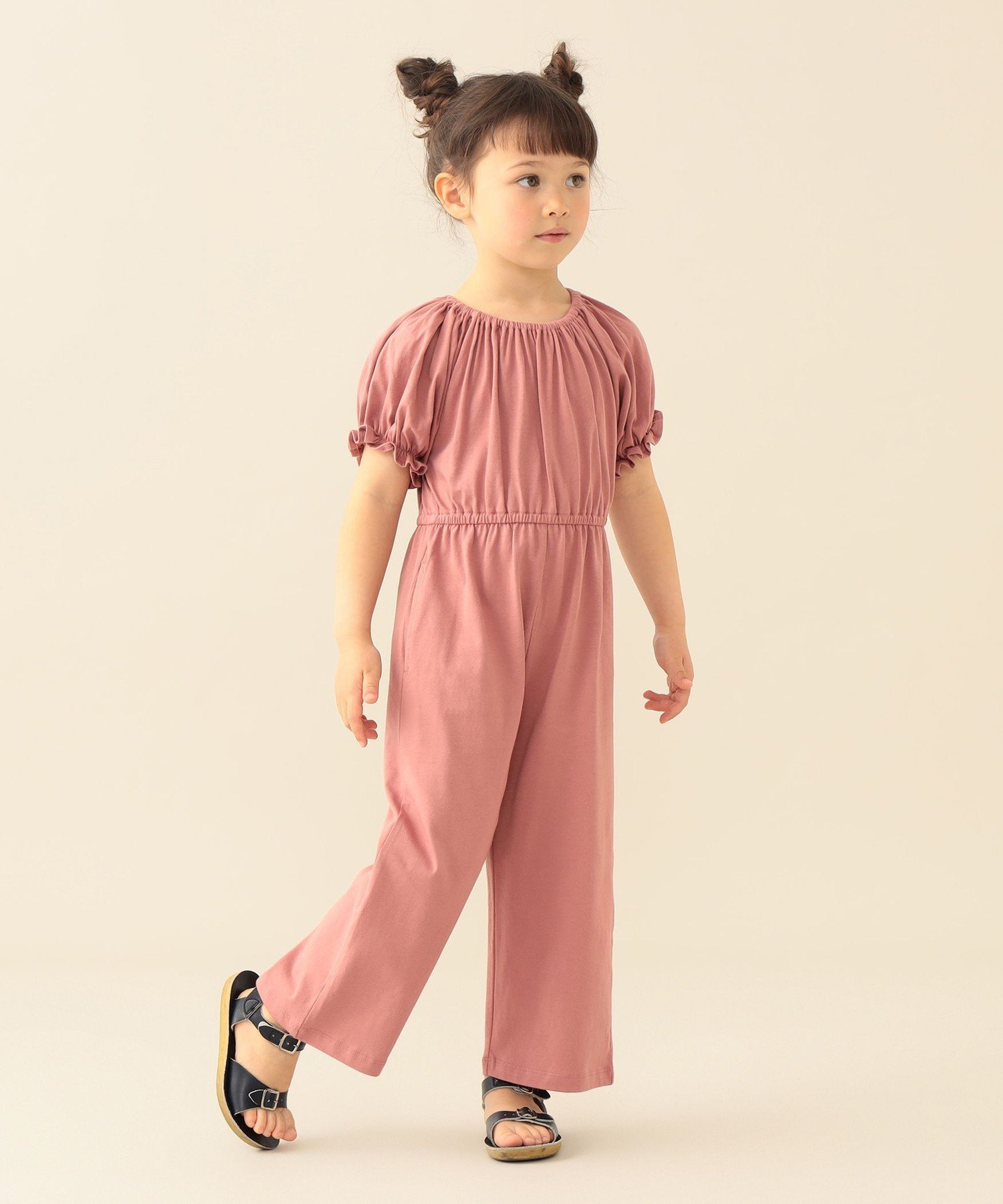 BEAMS mini パフスリーブ オールインワン 2026SS(90~140cm)お出かけ 夏休み 外遊び プチプラ 通園 通学 公園 ビームス ミニ スーツ・フォーマル セットアップスーツ ピンク【送料無料】