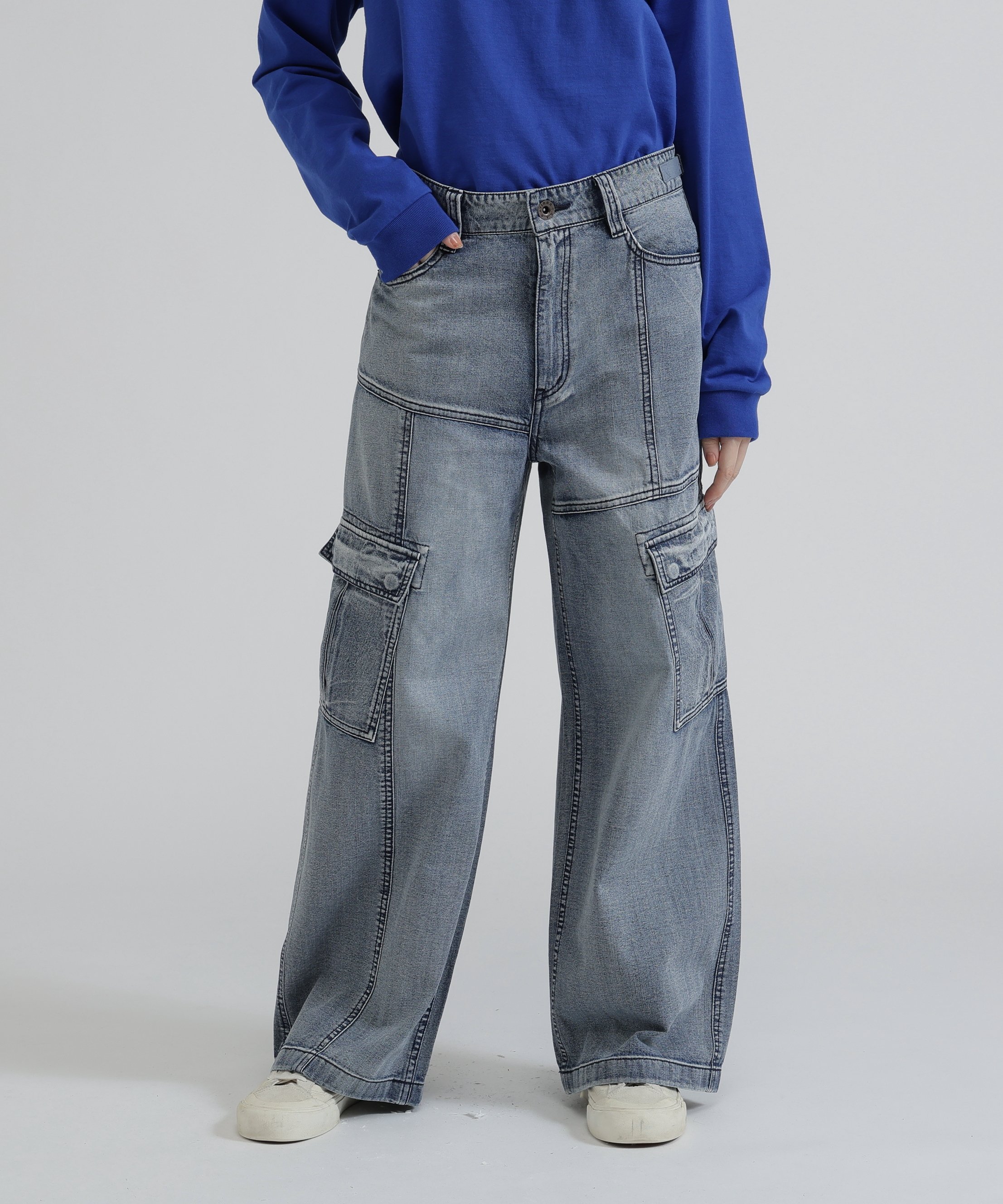 PANEL CARGO DENIM PANTS アヴィレックス パンツ ジーンズ・デニムパンツ ブラック