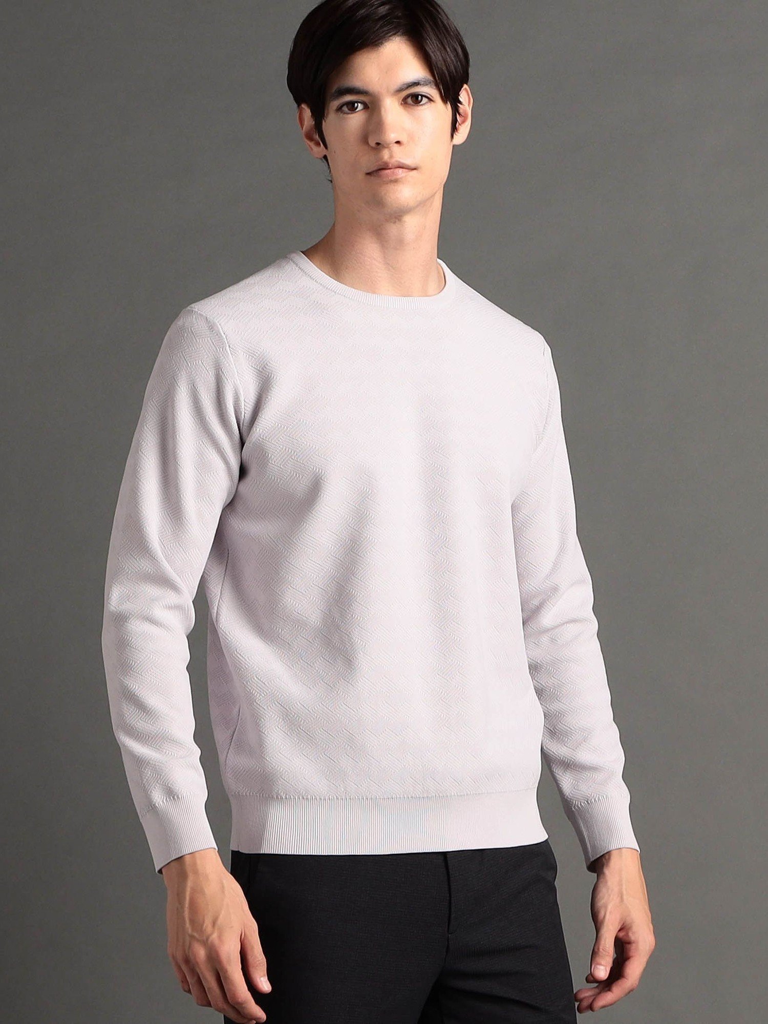 【SALE／60%OFF】MONSIEUR NICOLE ex/tra 【ex/tra】ジオメトリックジャカード クルーネックニット ニ..