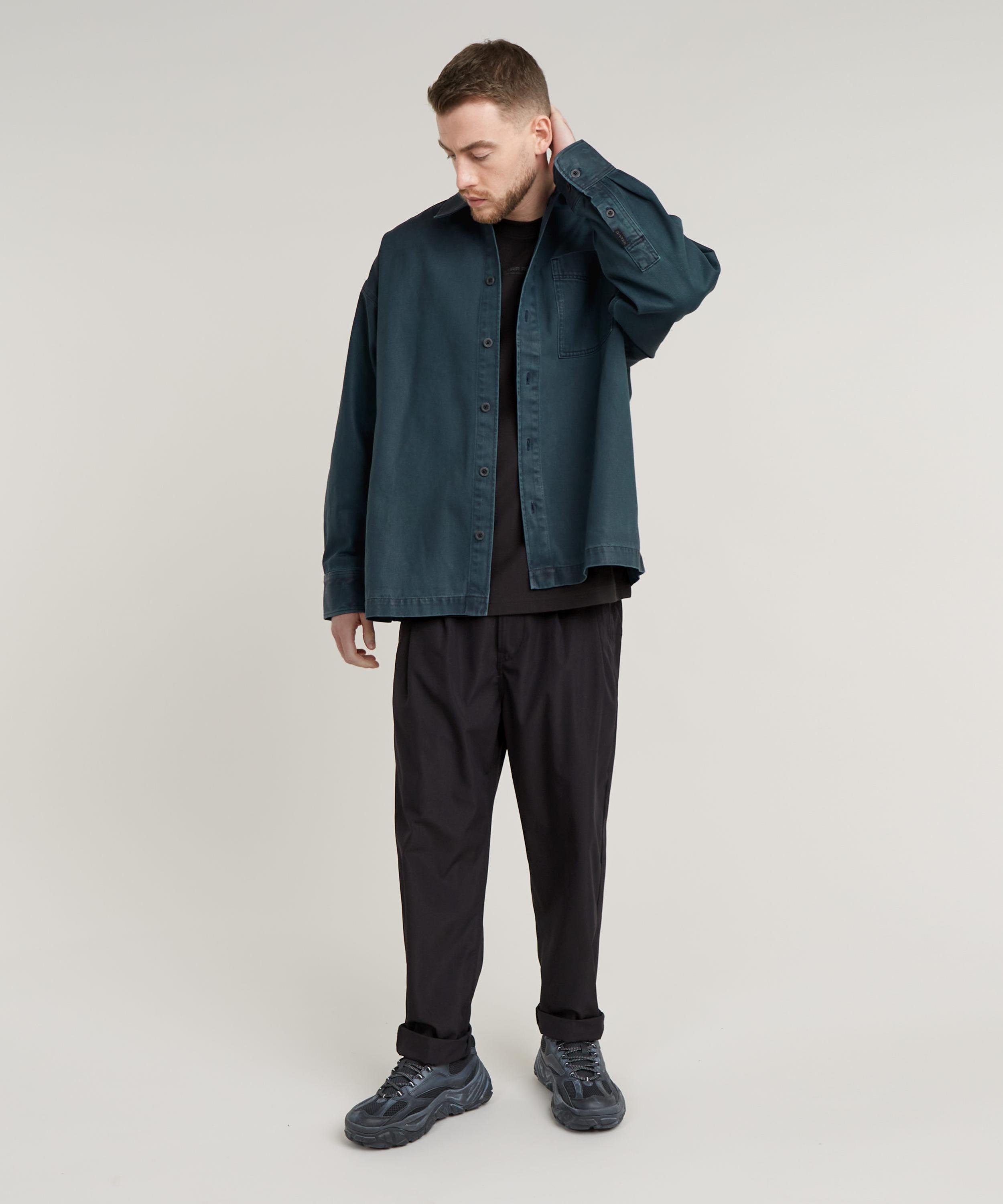 【公式ショップ】PLEATED TECH CHINO RELAXED/撥水加工リラックスプリーツチノパンツ/テックパンツ ジースターロゥ パンツ チノパンツ ブラック