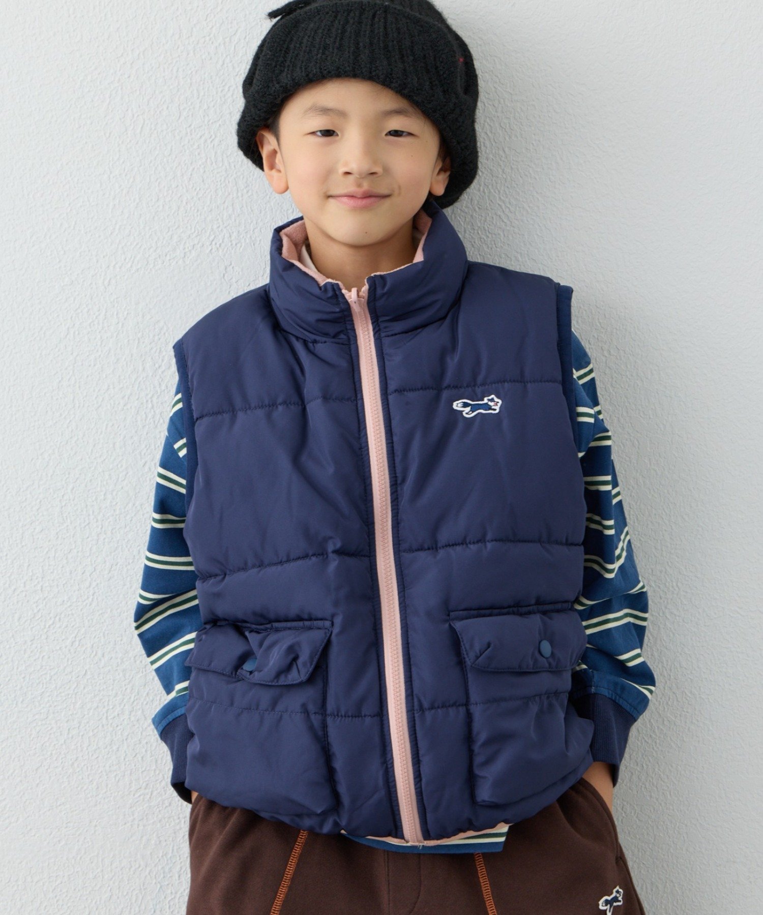 CIAOPANIC TYPY 【KIDS】【FOX×TYPY】リバーシブル配色フリース中綿ベスト チャオパニックティピー ト..