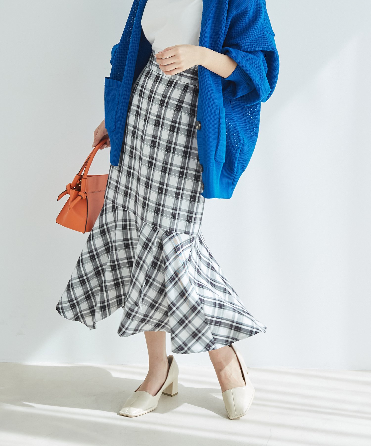 【SALE／80%OFF】vis-a-vis 【一部店舗限定】チェック柄イレヘムマーメイドスカート【セットアップ対応】 ビス スカート その他のスカート ブラック パープルのサムネイル