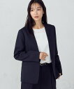 COMME CA ISM 【セットアップ対応】杢調 ノーカラージャケット コムサイズム スーツ・フォーマル スーツジャケット ブラック ネイビー【送料無料】