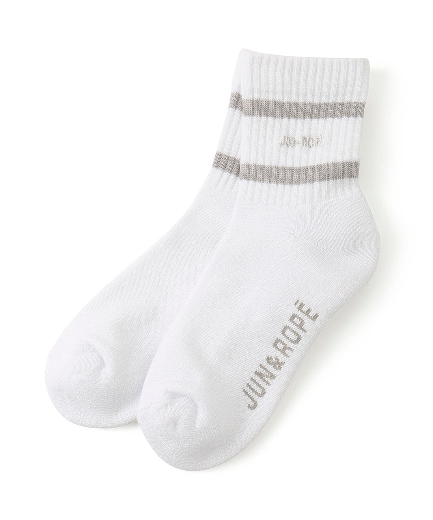 JUN&ROPE' ライン使いミディ丈ソックス ジュンアンドロペ 靴下・レッグウェア 靴下 ネイビー グレー ピンク