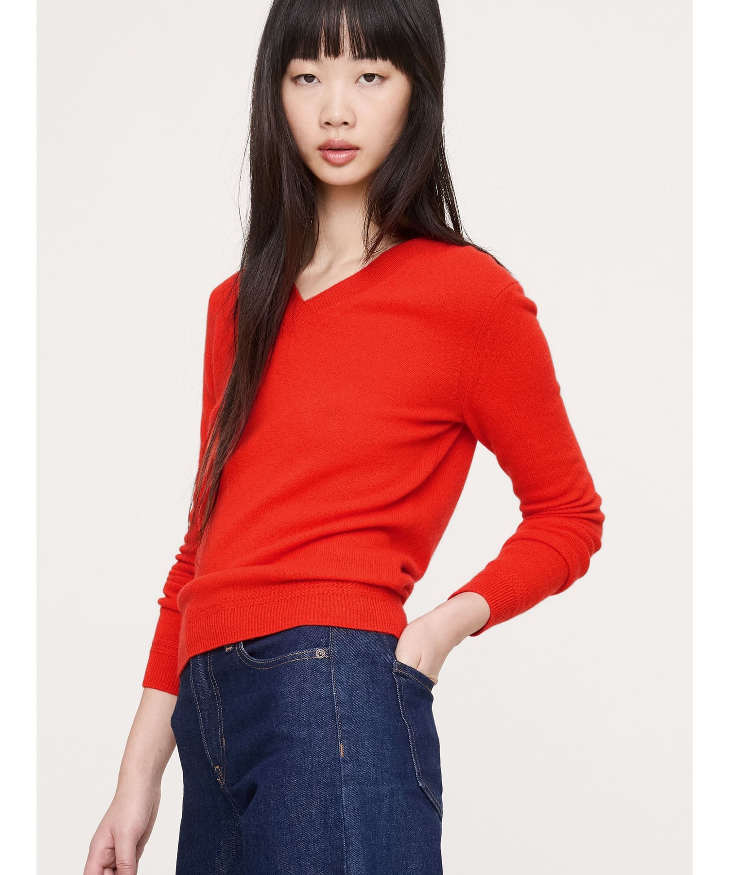 BANANA REPUBLIC (W)ライトウェイト カシミヤ Vネックセーター バナナ・リパブリック トップス ニット ..