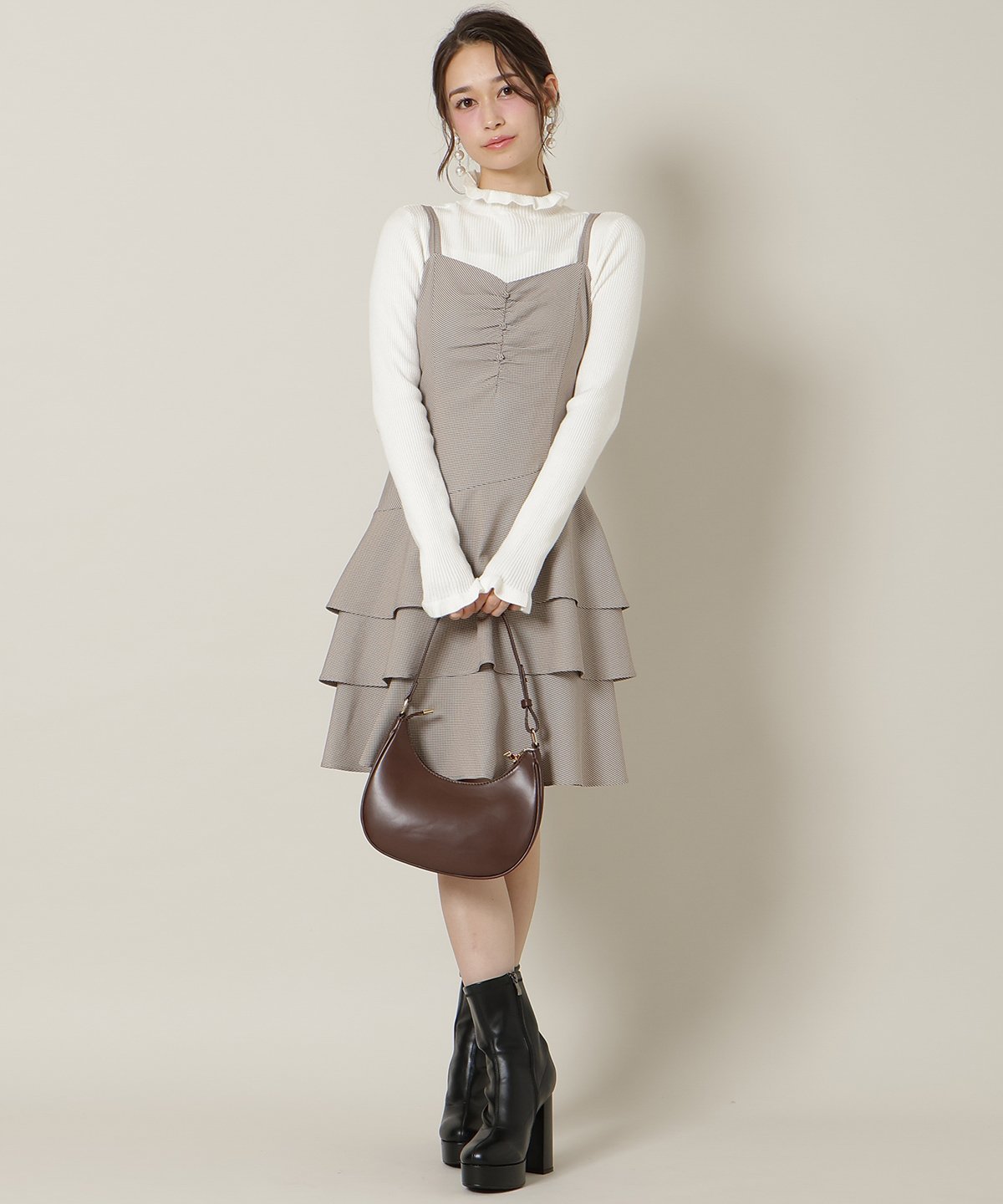 WILLSELECTION ダブルストラップアシンメトリーワンピース ウィルセレクション ワンピース・ドレス そ..