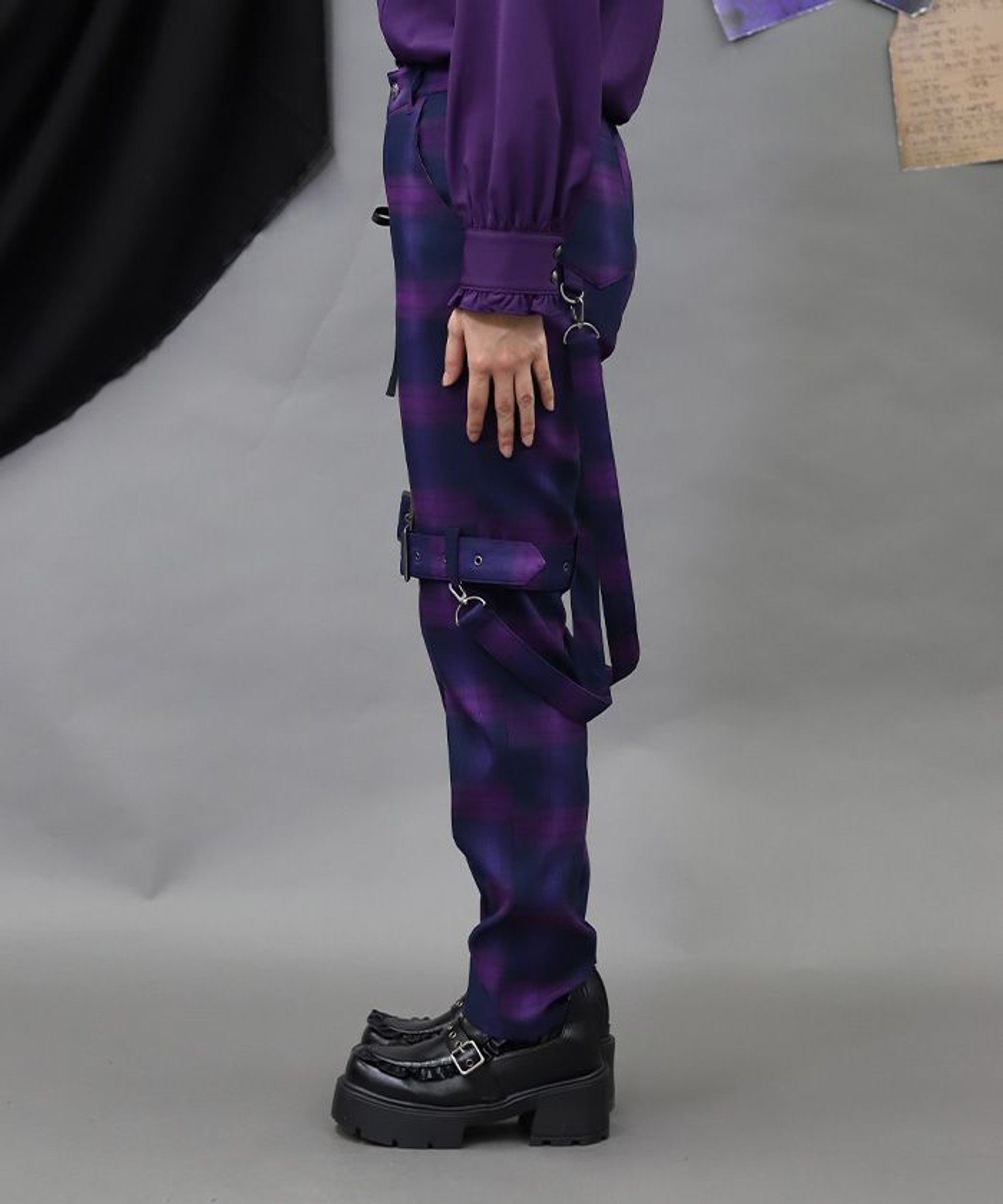 レースアップボンテージパンツ アクシーズファム パンツ その他のパンツ パープル