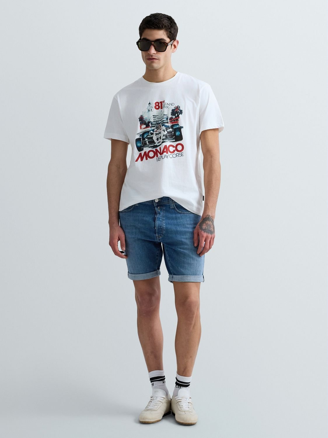 【SALE／10%OFF】REPLAY ベーシックジャージーMONACO Tシャツ リプレイ トップス カットソー・Tシャツ ホワイト【送料無料】