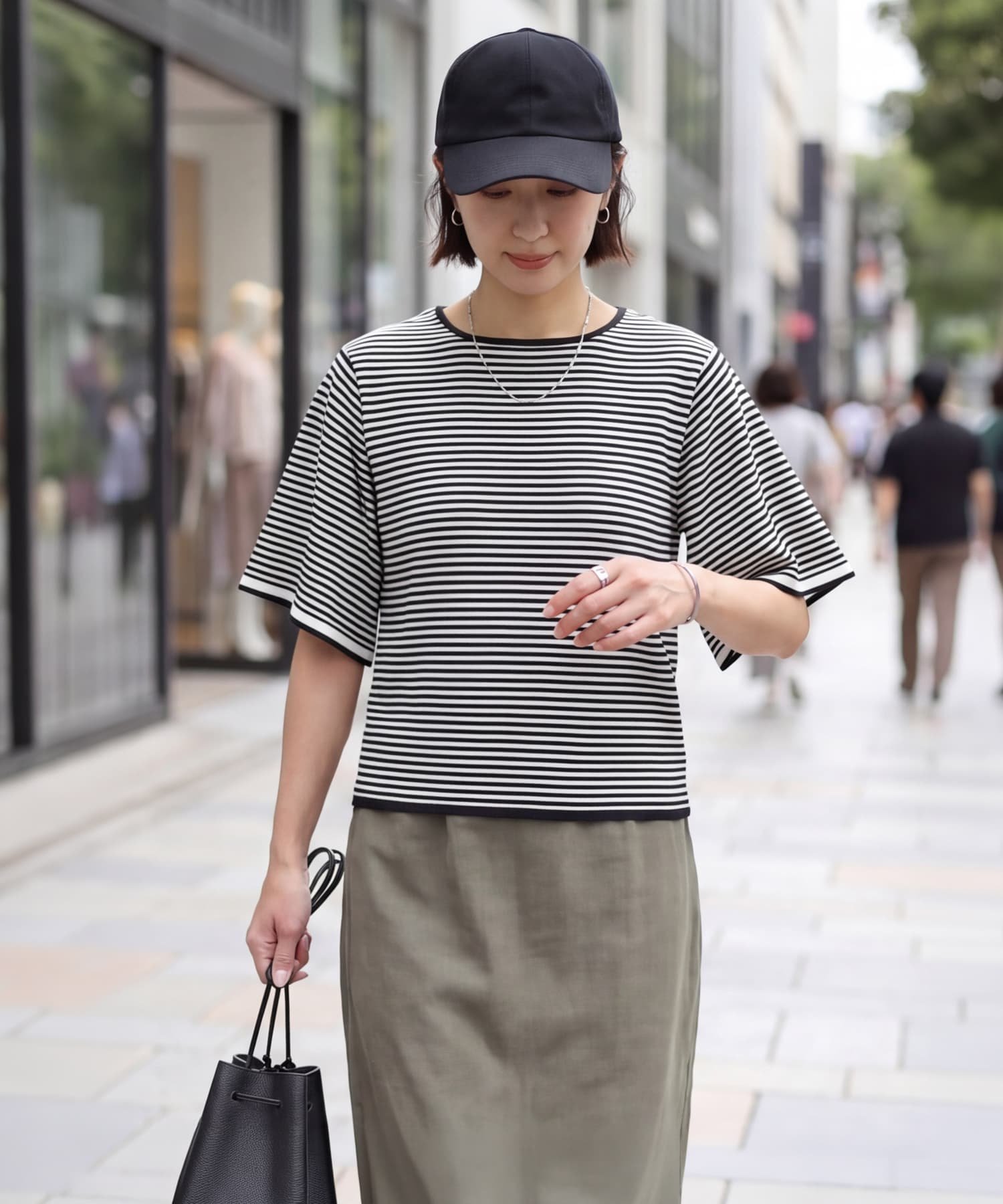 STYLE DELI 薄手シャリ感フレアスリーブトップス スタイルデリ トップス カットソー・Tシャツ ホワイト