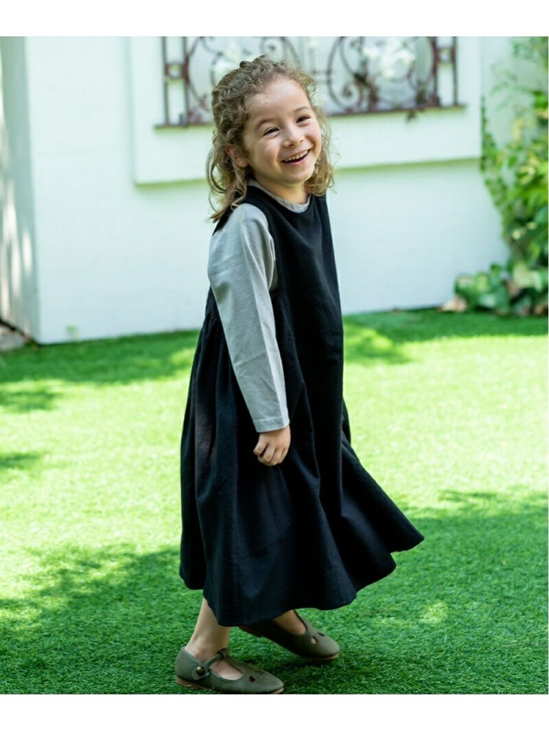 riziere riziere/(K)コットン起毛ジャンパースカート リジェール スカート その他のスカート ブラック ブラウンのサムネイル