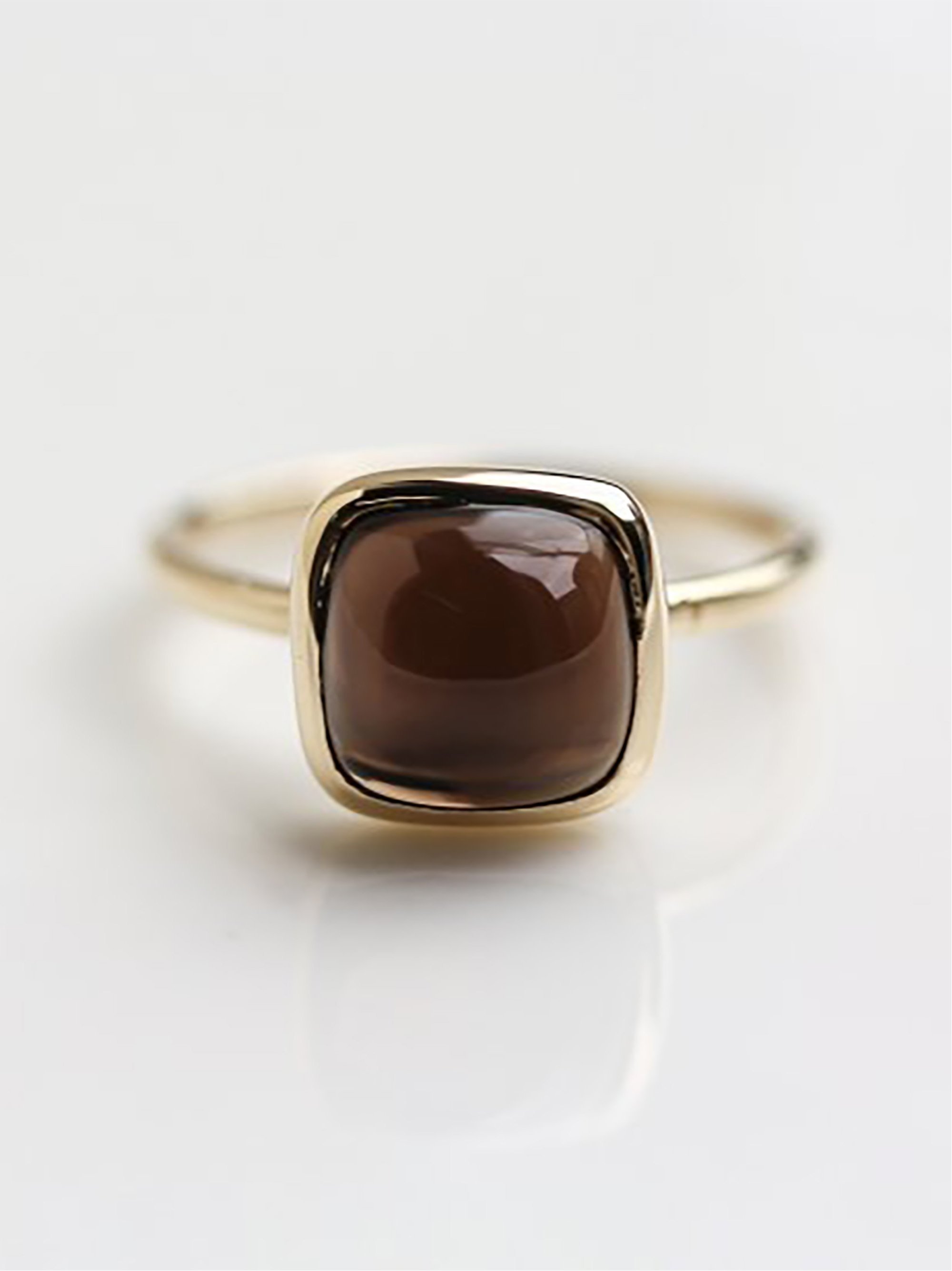 cui-cui スモーキークォーツ カボション リング ｜ K10YG キュイキュイ アクセサリー・腕時計 リング・指輪 ゴールド【送料無料】