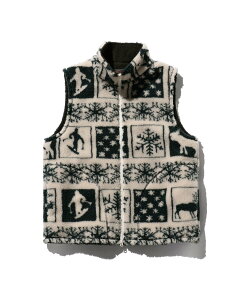 Polyester Jacquard Sherpa Vest 38-06-0051-791 38060051791: Snow Polyester Jacquard Sherpa Vest 38-06-0051-791 38060051791: Snow