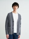 【SALE/50%OFF】three dots Men's crazy border vneckcardigan スリードッツ トップス カーディガン ネイビー...