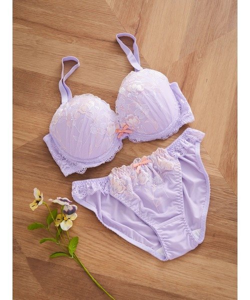 Re-J&SUPURE [D85-I95]フラワーブーケソフトワイヤーブラ&ショーツ(モールドカップ) リジェイアンドス..