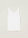 three dots Cotton rib 2*1 tank スリードッツ トップス ノースリーブ・タンクトップ ベージュ ホワイト ブラック【送料無料】
