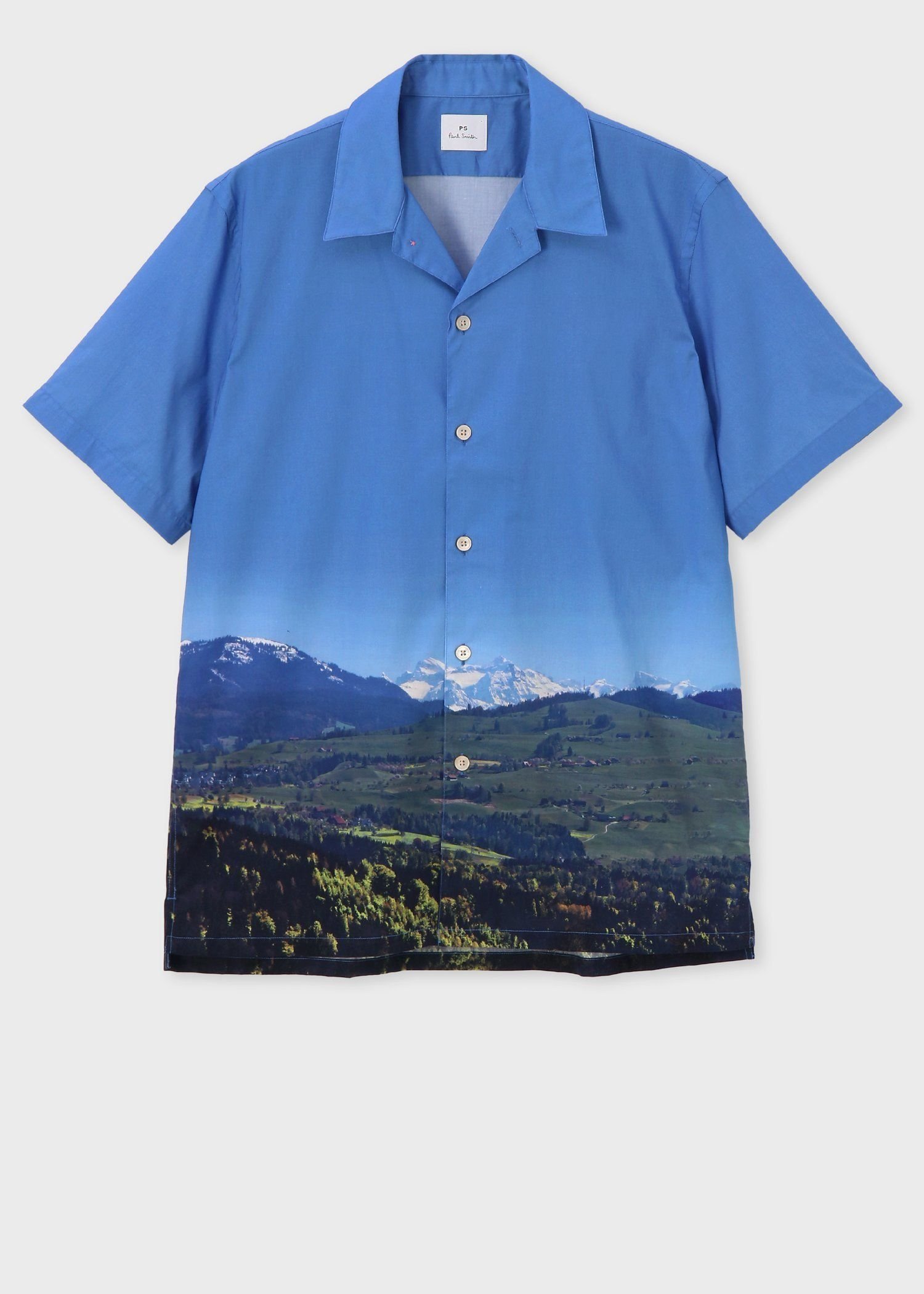 PS Paul Smith "Swiss Alps" オープンカラーシャツ ポール・スミス トップス シャツ・ブラウス ブルー【送料無料】のサムネイル