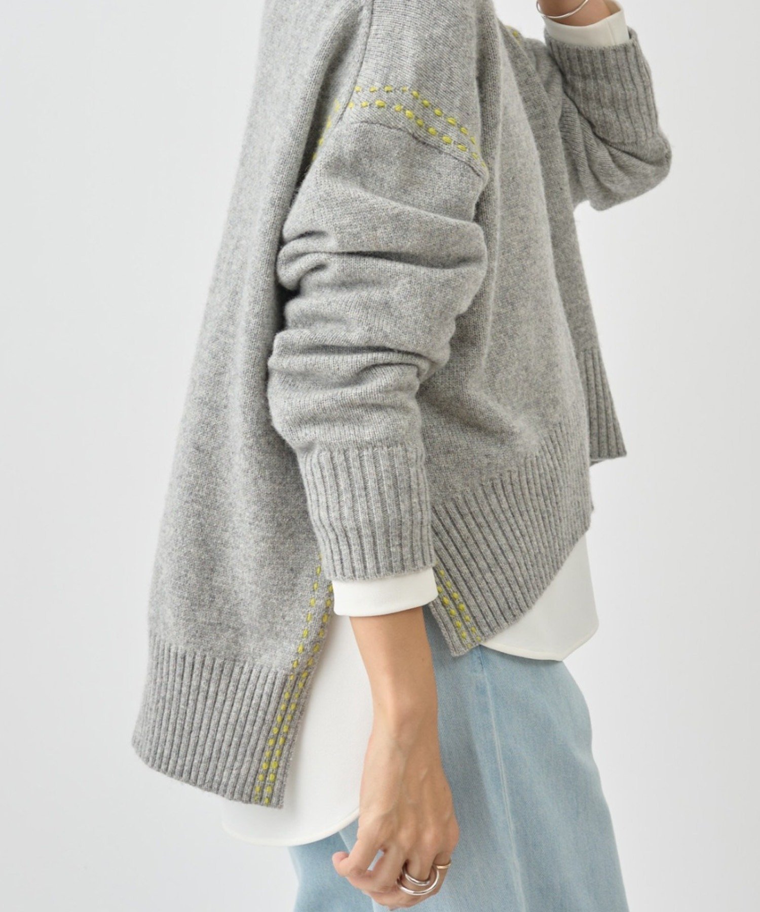 BEARDSLEY ステッチニット ビアズリー トップス ニット グレー【送料無料】のサムネイル