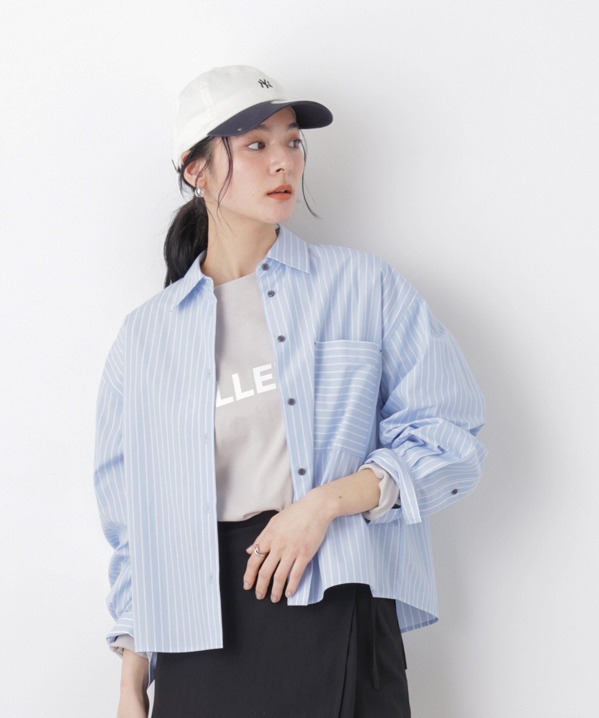 【SALE／35%OFF】NANO universe ワイドショートポケットシャツ ナノユニバース トップス シャツ・ブラウス ブラック ブルー【送料無料】 stylife-15500732 Rakuten Fashion サンプル画像2