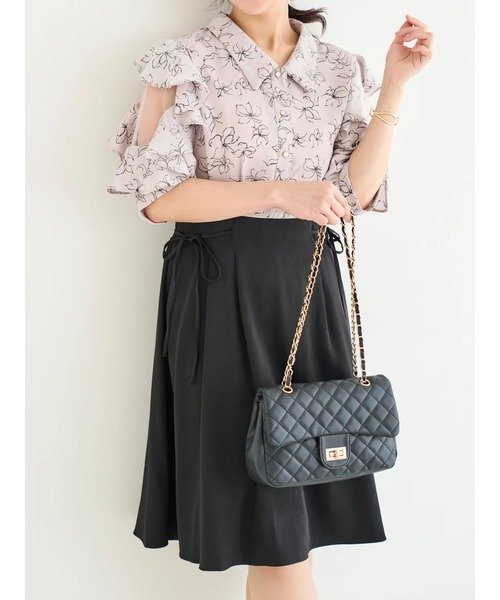Re-J&SUPURE 【WEB限定】花柄フリル袖ドッキングワンピース リジェイアンドスプル ワンピース・ドレス ワンピース ピンク ホワイト