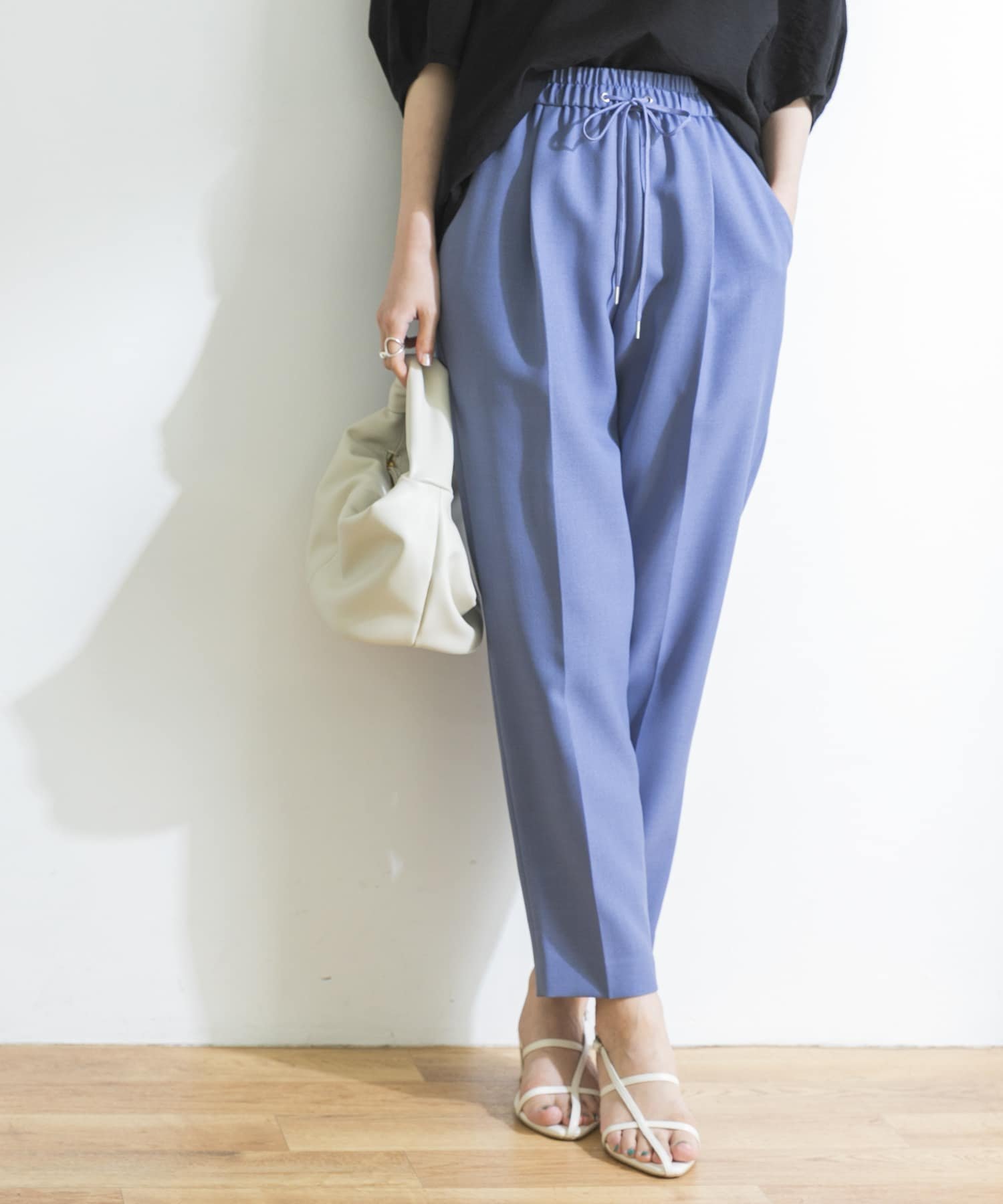 【SALE／40%OFF】URBAN RESEARCH リネンライクドロストテーパードパンツ アーバンリサーチ パンツ その他のパンツ ブルー ブラウン【送料無料】のサムネイル