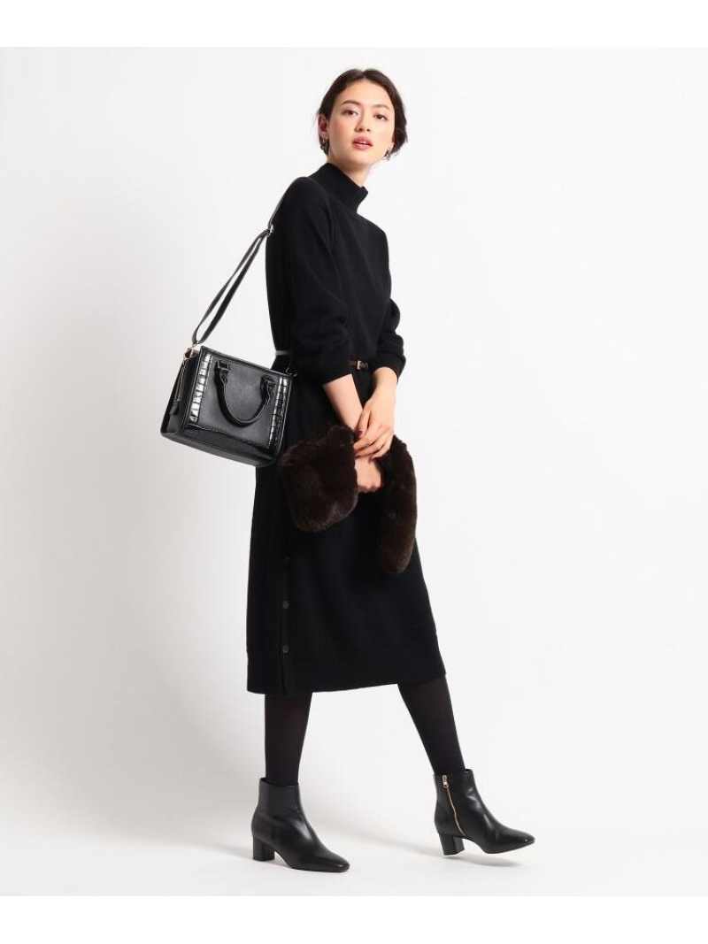 INDIVI V.A.I [S]ウールニットワンピース インディヴィ ワンピース・ドレス その他のワンピース・ドレス レッド ブラウン ブラック【送料無料】のサムネイル