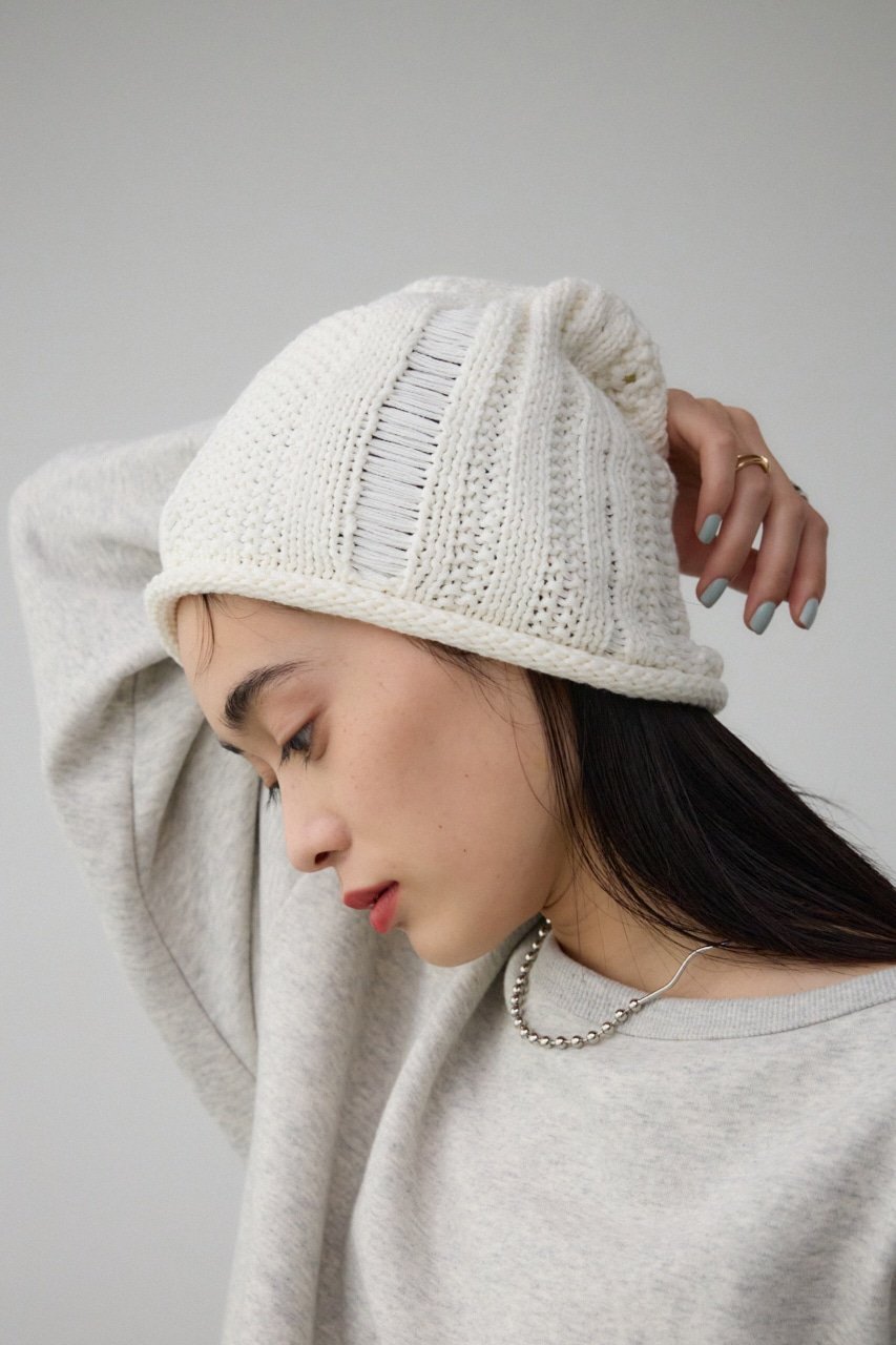 【SALE／50%OFF】AZUL BY MOUSSY クラッシュニットビーニー アズールバイマウジー 帽子 その他の帽子 グレー