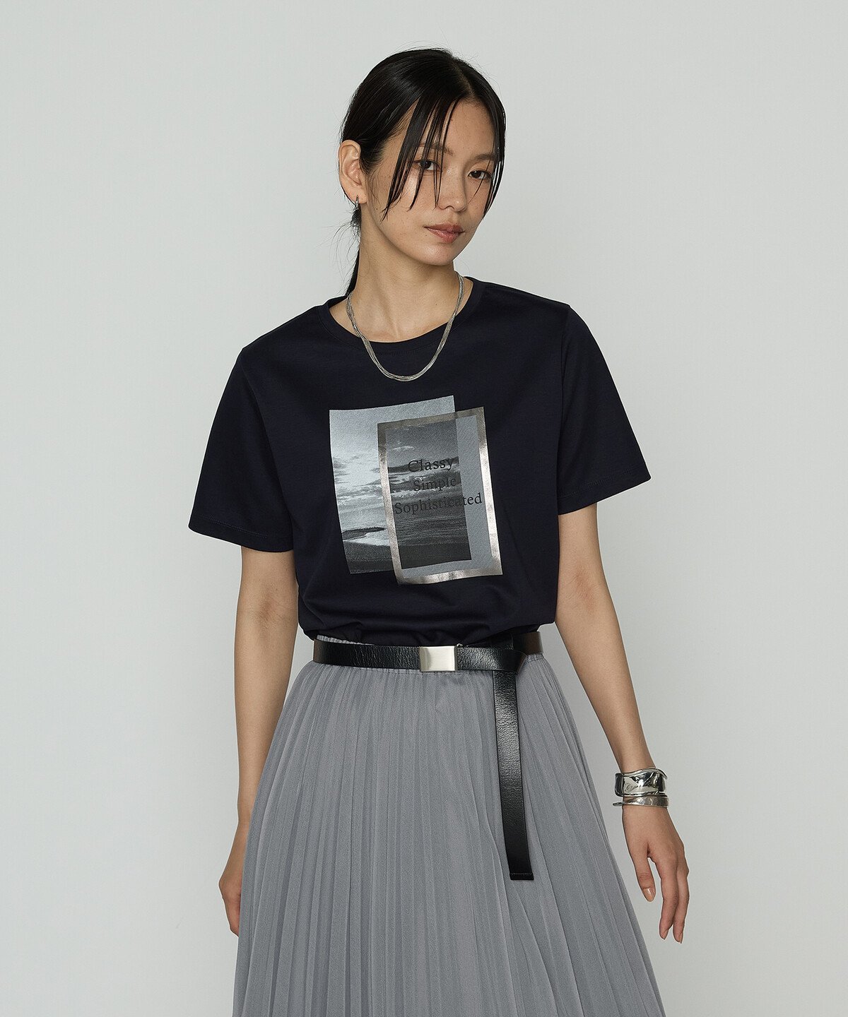 COMME CA S-SIZE [ Sサイズ ] スーピマコットンポンチ フォトTシャツ コムサ トップス カットソー・Tシャツ ホワイト ネイビー グレー【送料無料】