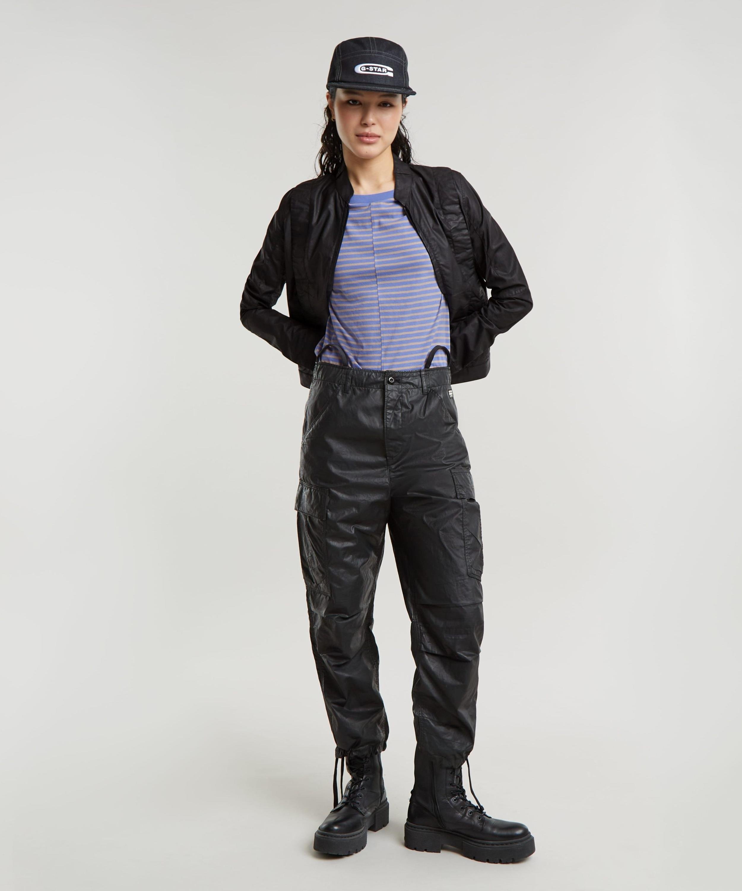 【公式ショップ】CARGO CROPPED DRAWCORD PANTS/クロップドカーゴパンツ ジースターロゥ パンツ カーゴパンツ ブラック