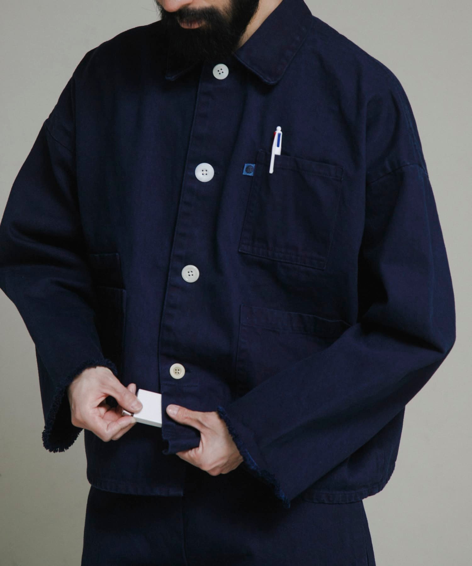 【SALE／50%OFF】URBAN RESEARCH BUYERS SELECT 『別注』LOWERCASE×URBS FACEカバーオール ユーアールビーエス ジャケット・アウター デニムジャケット ネイビー【送料無料】