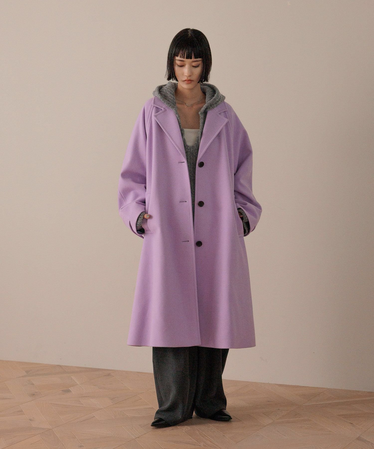 楽天市場】ウール コート（カラーパープル）（レディースファッション