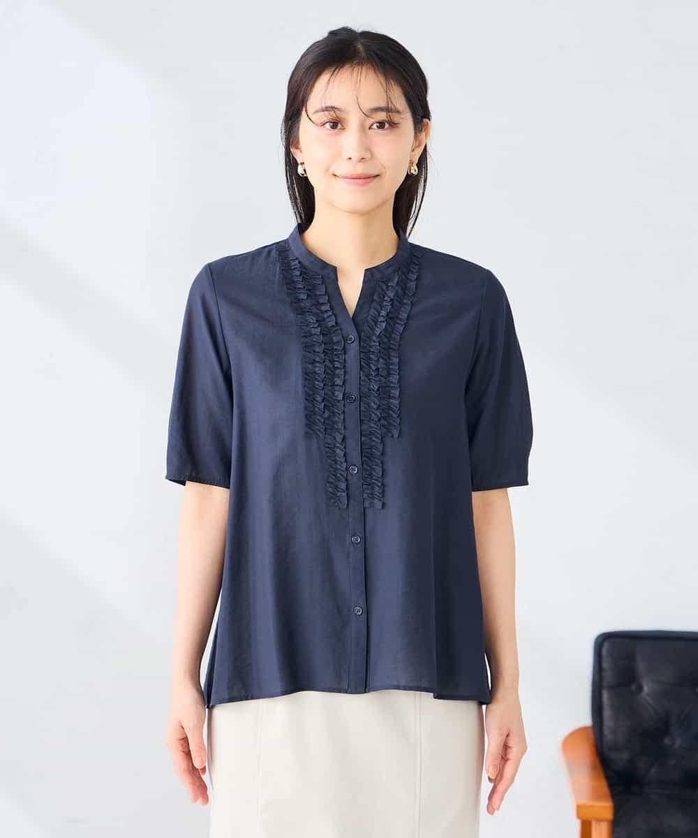【SALE／28%OFF】a.v.v フロントフリルデザインブラウス アー・ヴェ・ヴェ トップス シャツ・ブラウス ネイビー ベージュ stylife-15658882 Rakuten Fashion サンプル画像3