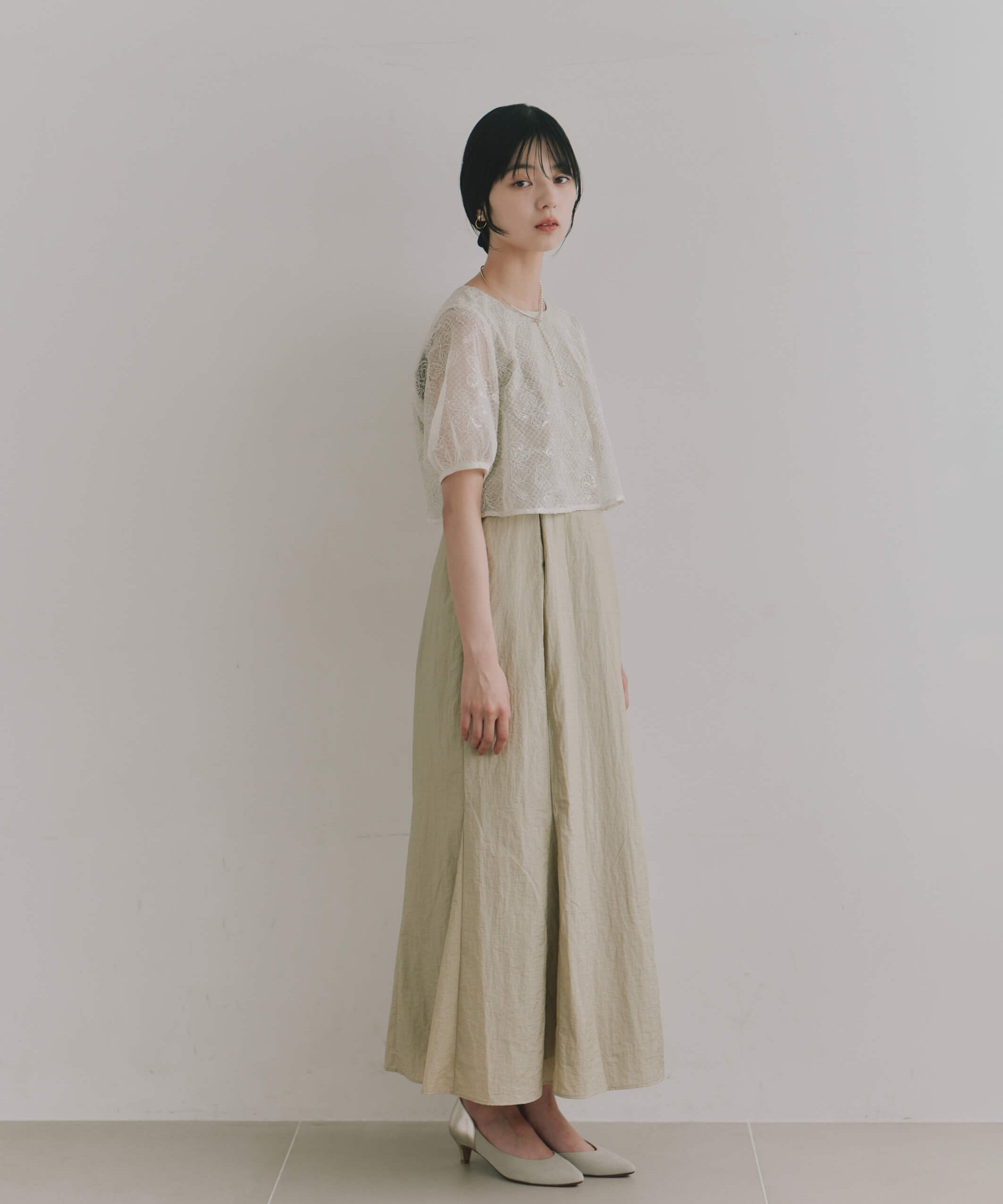 kaene フラワーコードマーメイドドレス｜結婚式二次会同窓会謝恩会お呼ばれドレス カエン ワンピース・ドレス ドレス グレー ベージュ【送料無料】