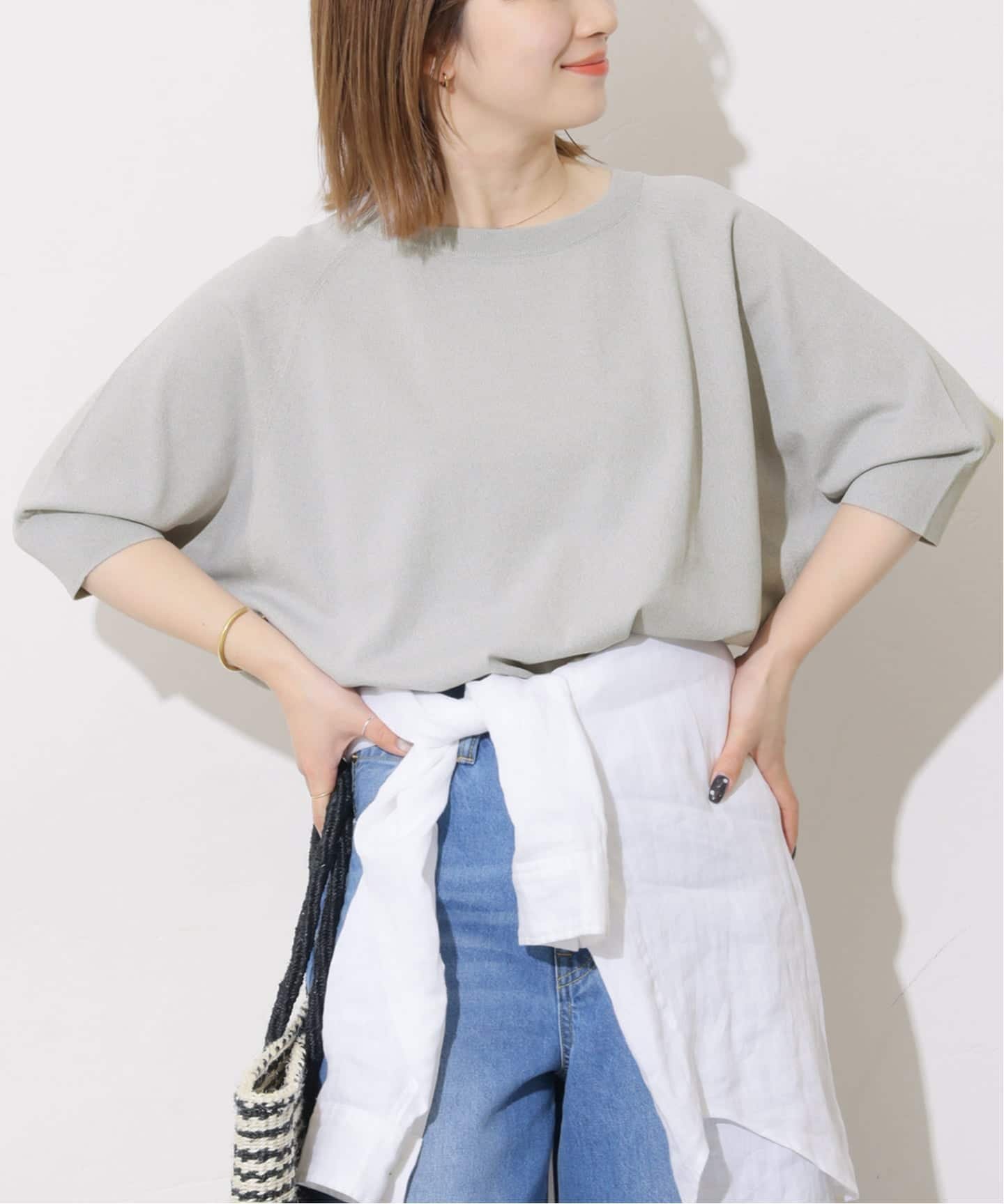 JOURNAL STANDARD relume 《WEB限定追加》接触冷感 / ウォッシャブルクールドルマンプルオーバー ジャーナル スタンダード レリューム トップス ニット グリーン ネイビー ブラック グレー ブラウン