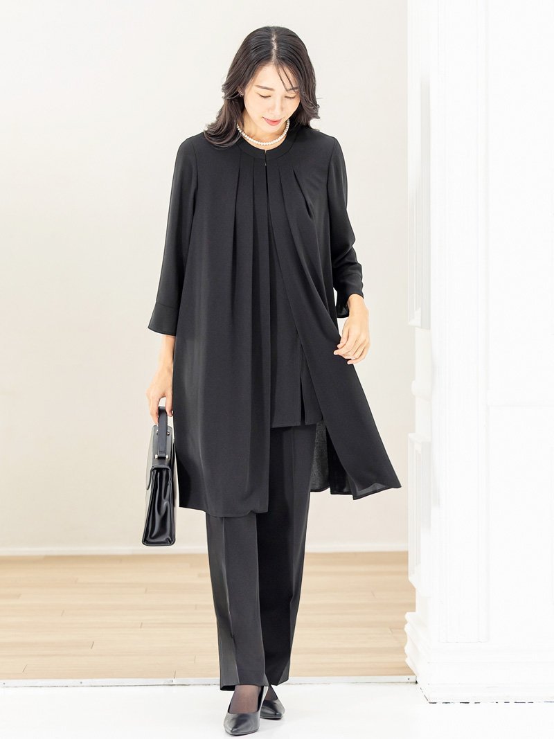 AddRouge 【洗える】喪服 礼服 ブラックフォーマル レディース セットアップ パンツ アッドルージュ スーツ・フォーマル セットアップスーツ ブラック【送料無料】