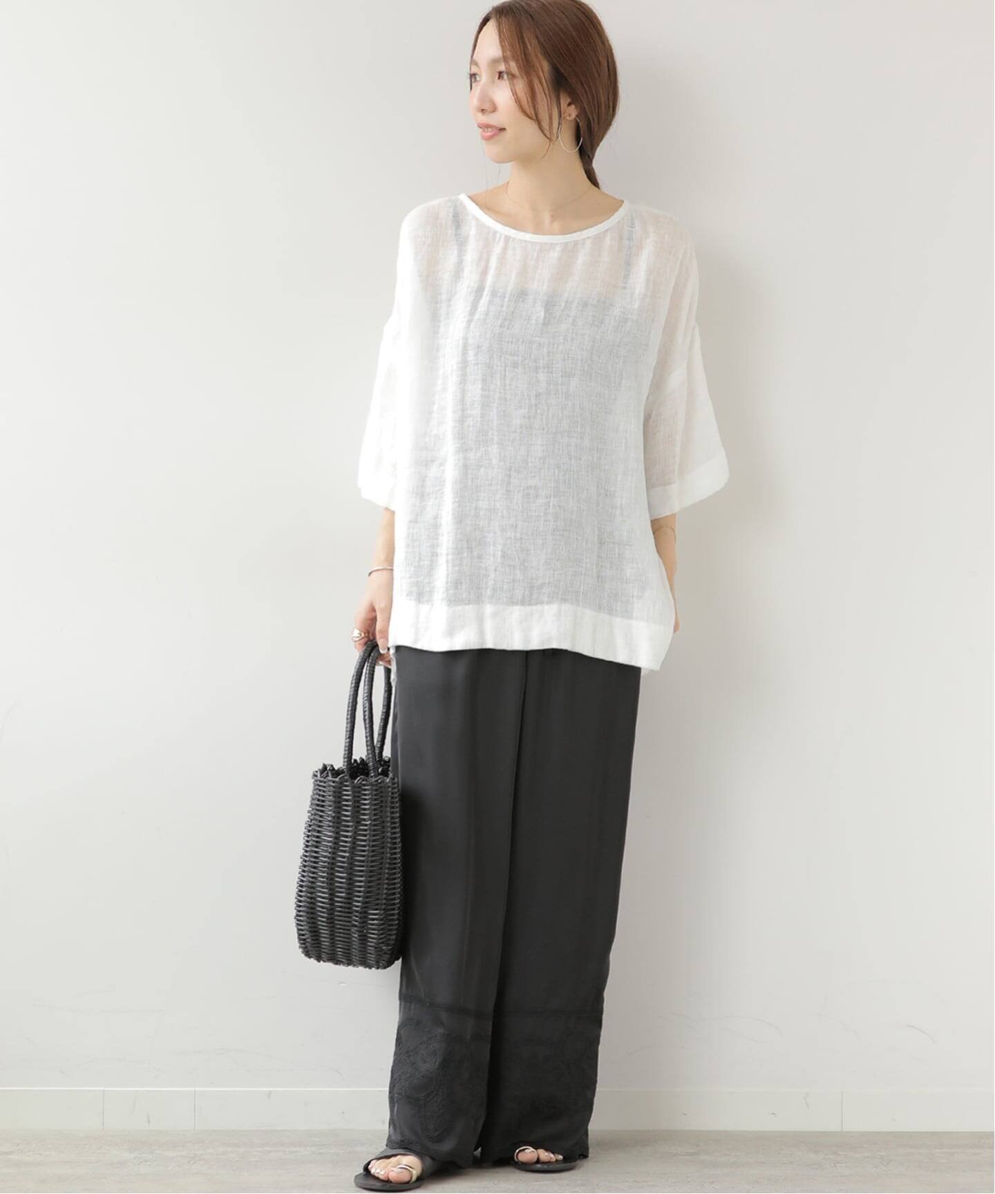JOURNAL STANDARD relume サテンエンブロイダリーヘムパンツ ジャーナル スタンダード レリューム パンツ その他のパンツ ブラウン ブラック