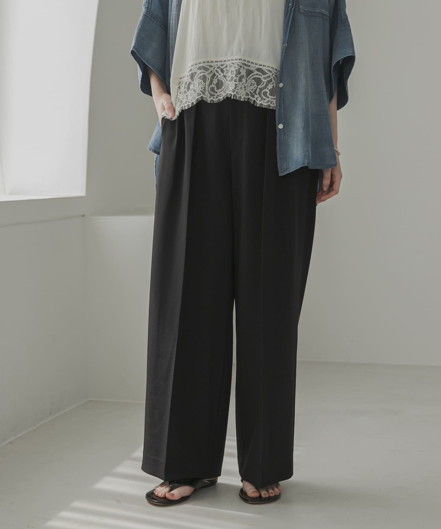 【SALE／15%OFF】URBAN RESEARCH 『UVカット/イージーケア』ドライギャバツータックパンツ アーバンリサーチ パンツ その他のパンツ ブラック グレー【送料無料】