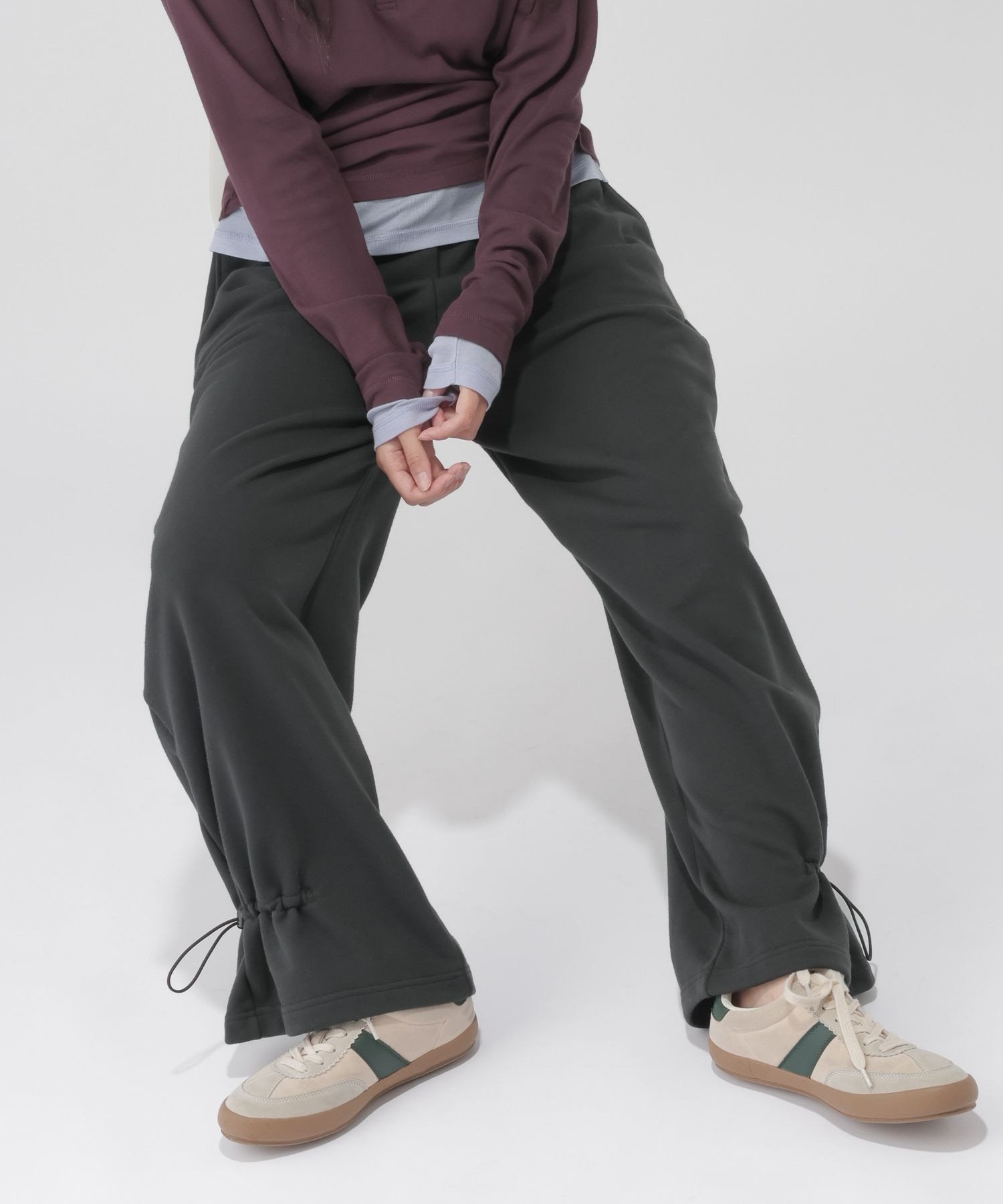 GLOBAL WORK 裾ドロストスウェットパンツ/一部店舗限定/1052819 グローバルワーク パンツ ジャージ・スウェットパンツ ブラック ホワイト グレー【送料無料】 stylife-15826427 Rakuten Fashion サンプル画像2