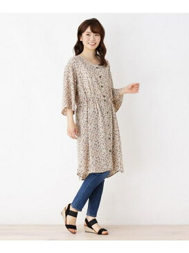 【SALE／20%OFF】SHOO・LA・RUE 【2WAY】小花柄前ボタンワンピース シューラルー ワンピース ワンピースその他 ブラウン ベージュ ネイビー