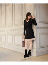 【SALE/30%OFF】LIP SERVICE バックリボンバイカラーOP リップサービス ワンピース ニットワンピース ブラック ブラウン【送料無料】