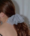 【SALE/60%OFF】Phoebe ビッグフリルシュシュ ブルー ジュエルアディクト ヘアアクセサリー ヘアゴム ブルー