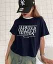 WEGO LADY'S PARIS パイピングTシャツ ウィゴー トップス カットソー・Tシャツ ネイビー ホワイト