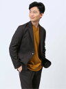 【SALE/50%OFF】TAKA-Q クロスストレッチ スリムフィット 2ボタンジャケット ピケ茶(セットアップ可能) タカキュー スーツ・フォーマル スーツ...