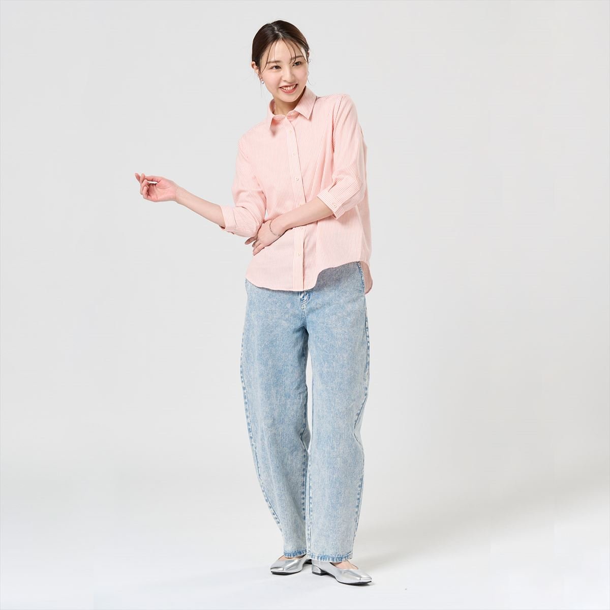 Pitta Re:) 【Pitta Re:)】 カジュアルシャツ ふわっとガーゼシャツ 七分袖 綿100% レディース BL02J101AB24R4G-53 トーキョーシャツ トップス シャツ・ブラウス オレンジ