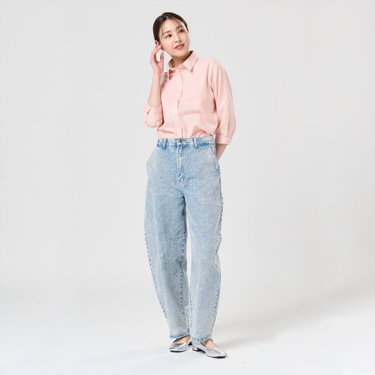 Pitta Re:) 【Pitta Re:)】 カジュアルシャツ ふわっとガーゼシャツ 七分袖 綿100% レディース BL02J101AB24R4G-53 トーキョーシャツ トップス シャツ・ブラウス オレンジ