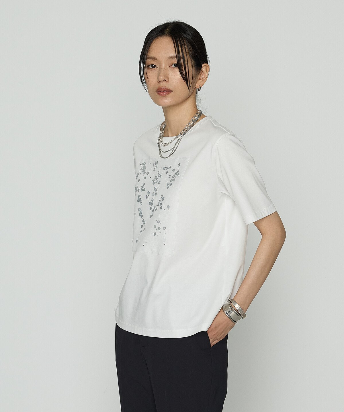 COMME CA S-SIZE [ Sサイズ ] シルキースムース Tシャツ コムサ トップス カットソー・Tシャツ グレー ブラック ホワイト【送料無料】