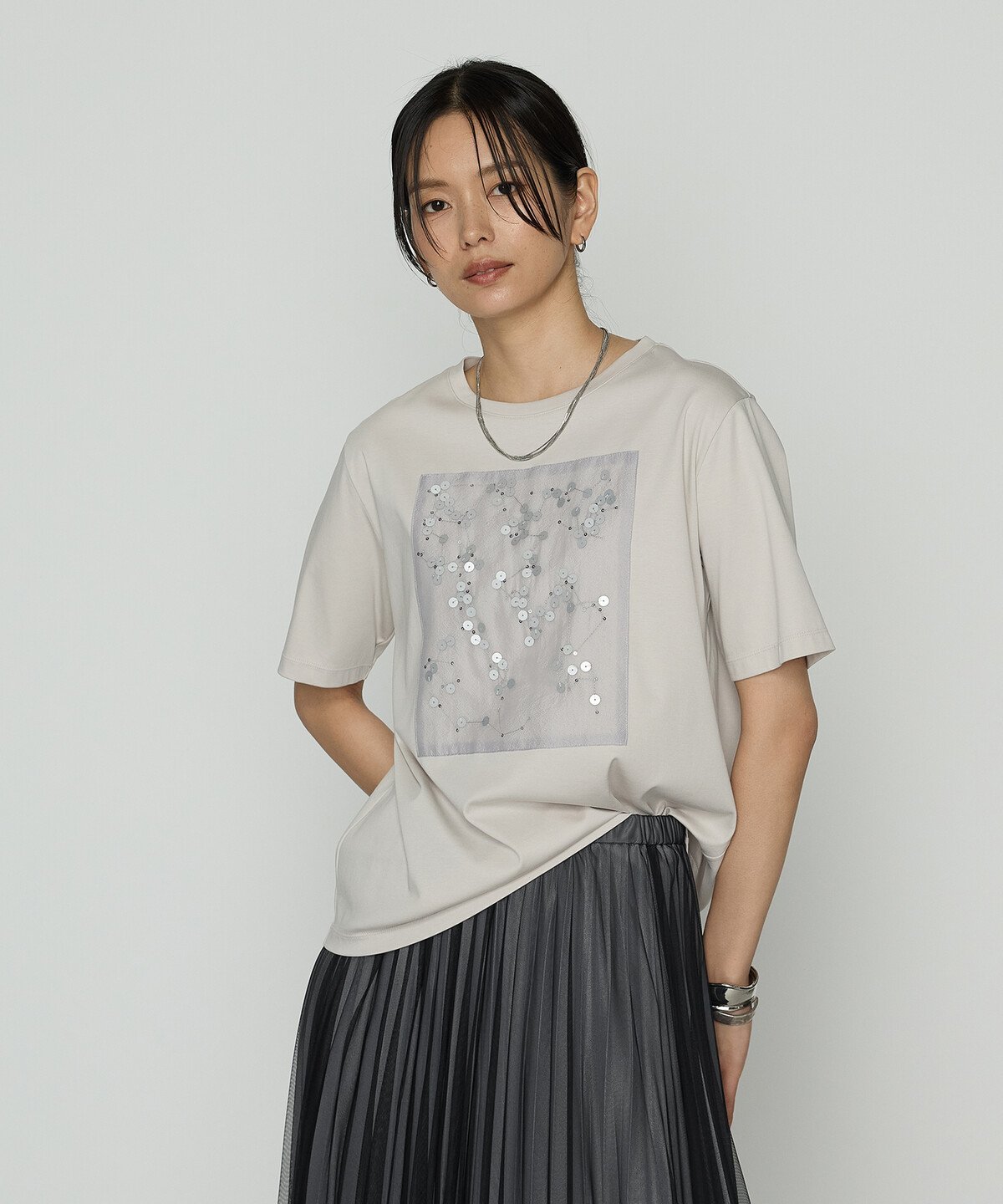 COMME CA S-SIZE [ Sサイズ ] シルキースムース Tシャツ コムサ トップス カットソー・Tシャツ グレー ブラック ホワイト【送料無料】